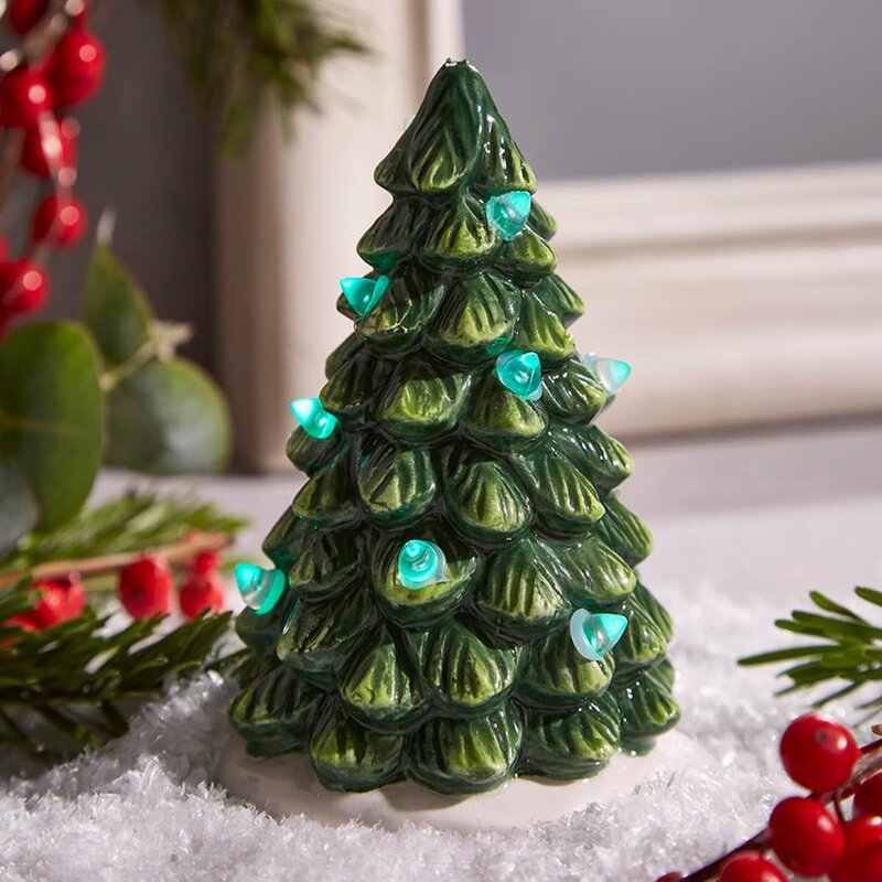 Spode Christmas Tree landsbydekor LED lykt 10x6,5 cm