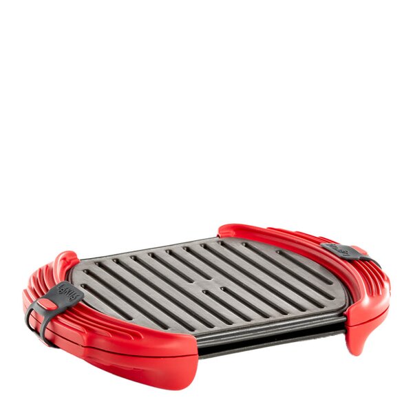 Lékué Grill XL for mikrobølgeovn 30x21 cm rød