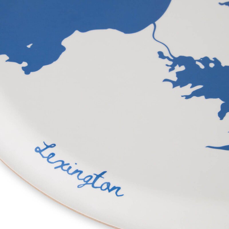 Lexington Serveringsbrett laminert dobbelsidig blå/hvit