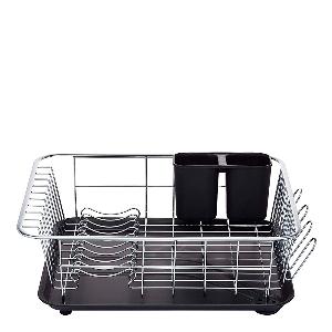Kitchen Craft Oppvaskstativ 42x30,5x15 cm rustfritt/svart