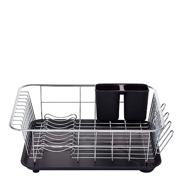 Kitchen Craft Oppvaskstativ 42x30,5x15 cm rustfritt/svart