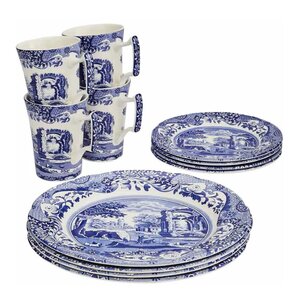 Spode Blue Italian startsett 12 deler blå/hvit