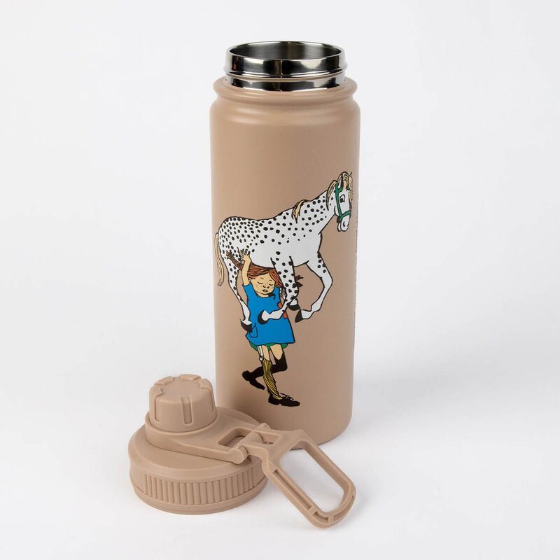 Nordicbuddies Pippi termoflaske 0,55L Pippi hest beige