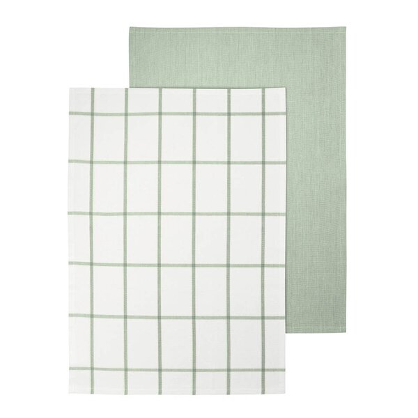 Blomus Taulo kjøkkenhåndkle 70x50 cm 2 stk hvit/grønn rutet