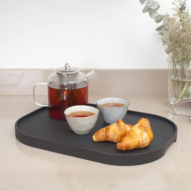 Bosign CurveLine serveringsbrett anti-slip 47x34 cm svart
