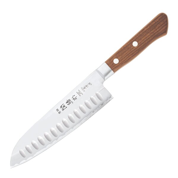 Sekiryu – Wood santokukniv m/ luftlommer 16,5 cm blank/natur