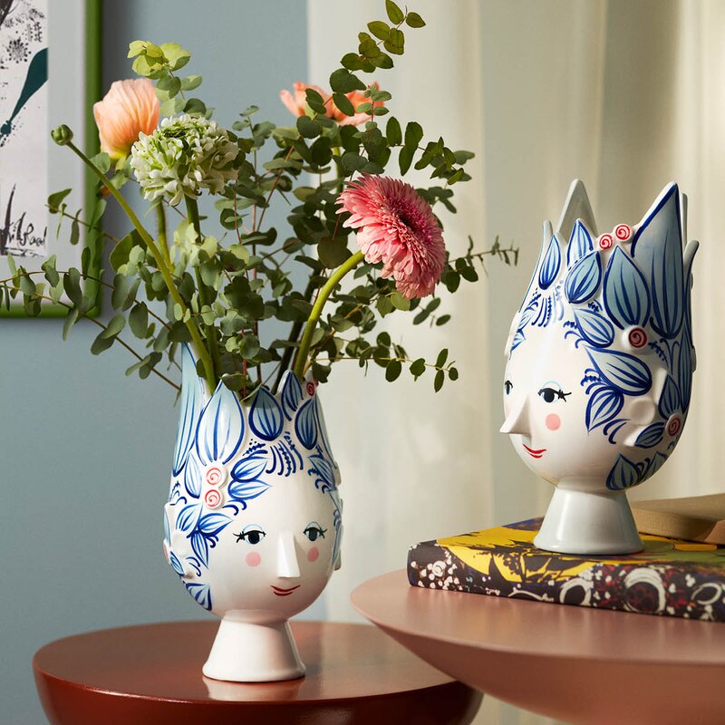 Bjørn Wiinblad Titania vase 25 cm blå