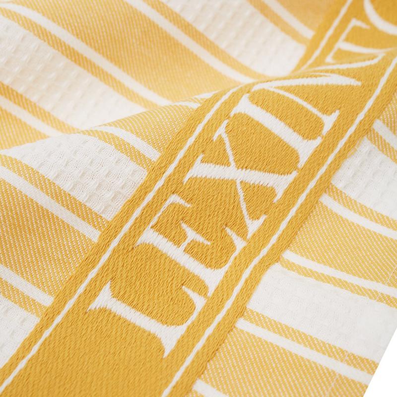 Lexington Icons stripet kjøkkenhåndkle m/vaffelstruktur 50x70 cm gul/hvit