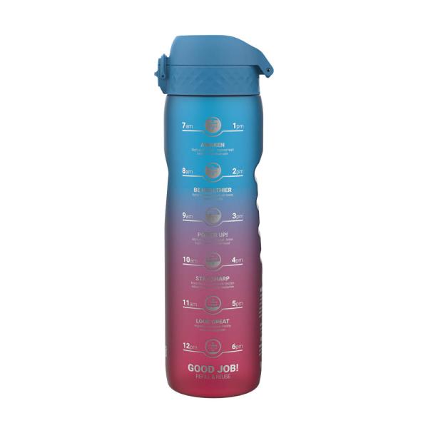 ION8 Motivational Bottle drikkeflaske 1L blue/pink