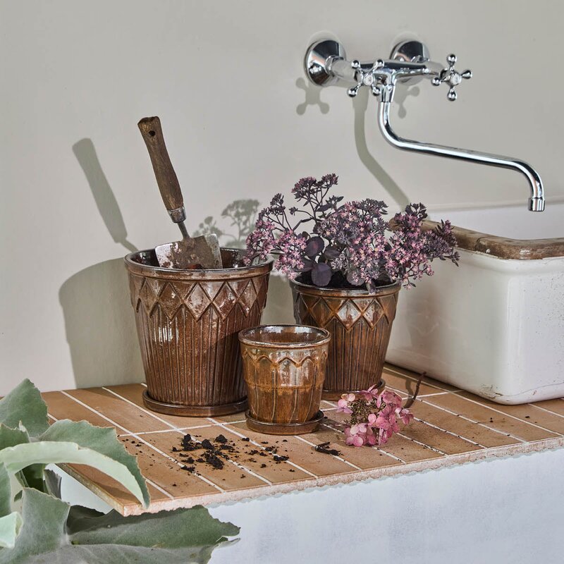 House Doctor Cora potte 3 stk brun