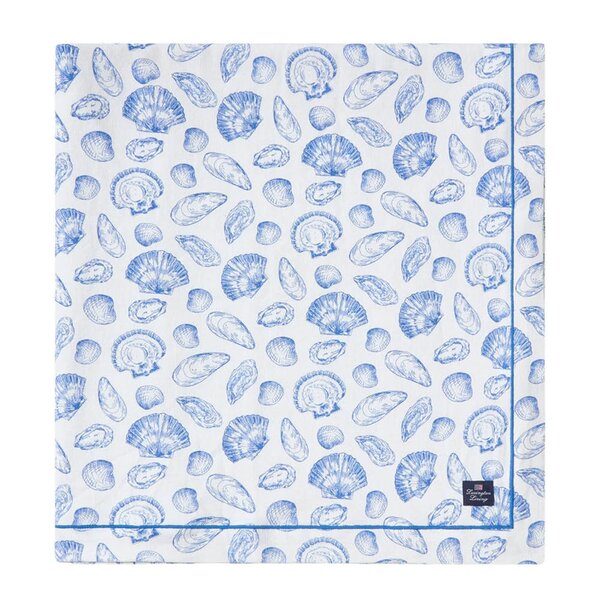 Lexington Duk 180x180 cm bomull skallprintet hvit/blå