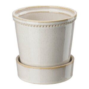 Edelweiss Karmen krukke med skål 17 cm beige