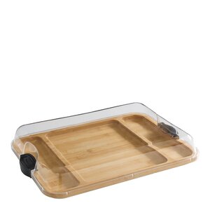 Farberware Build-a-Board serveringsbrett med 3 rom og lokk 30,5x40,5 cm klar/bambus