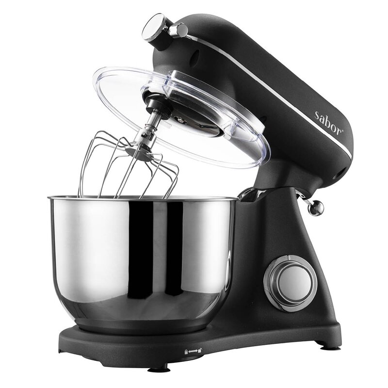 Sabor Ultimate kjøkkenmaskin 6,5L 1800W med kobling matt svart/frostet