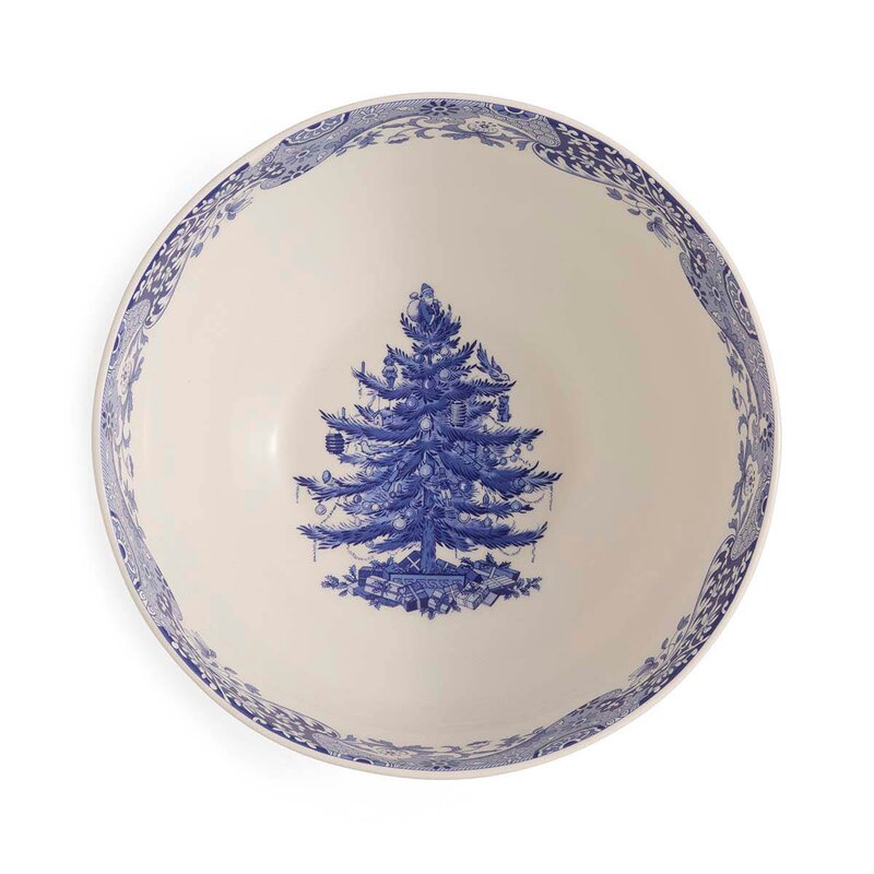Spode Blue Italian Christmas Tree skål 27,5 cm blå/hvit
