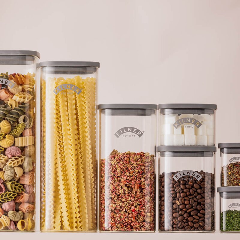 Kilner Fresh M oppbevaringskrukke 1L glass/grå