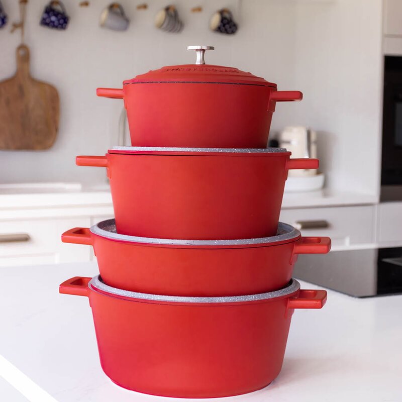 MasterClass Cast Aluminium gryte 4L rød