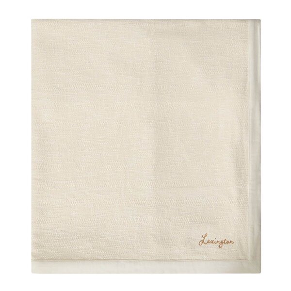Lexington Sildemønstret sengeteppe bomull 260x240 cm lys beige