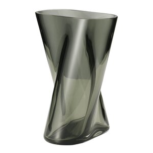 Georg Jensen Lituus vase liten 18 cm røkfarget glass
