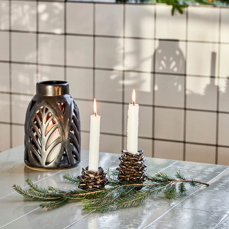 House Doctor Cone lysestake 2 stk antikk metall