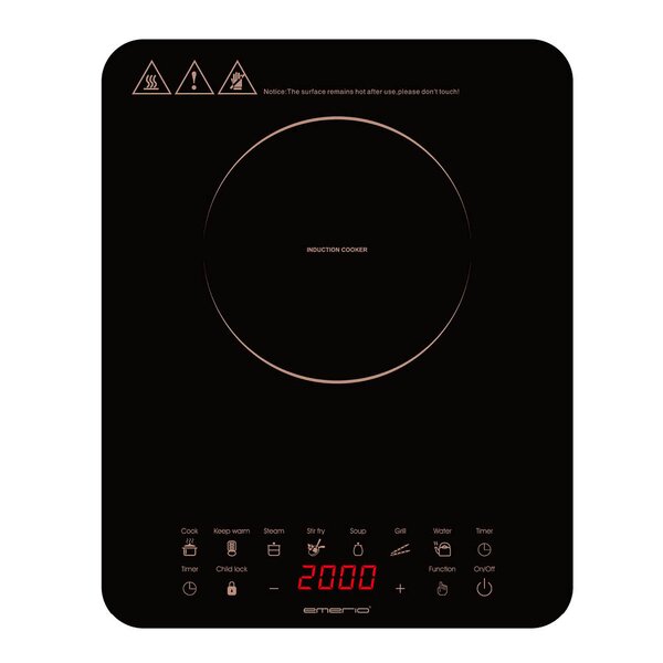 EMERIO Induksjonsplate 32x40 cm svart