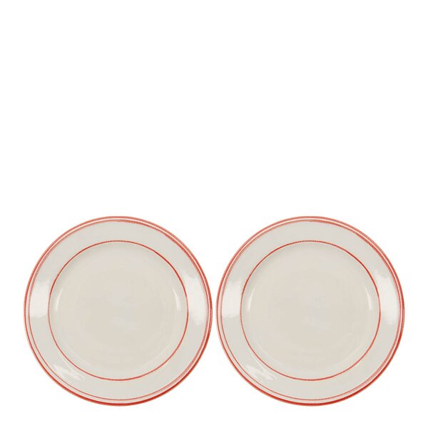 Nicolas Vahé Bistro lunsjtallerken 21 cm 2 stk rød/hvit