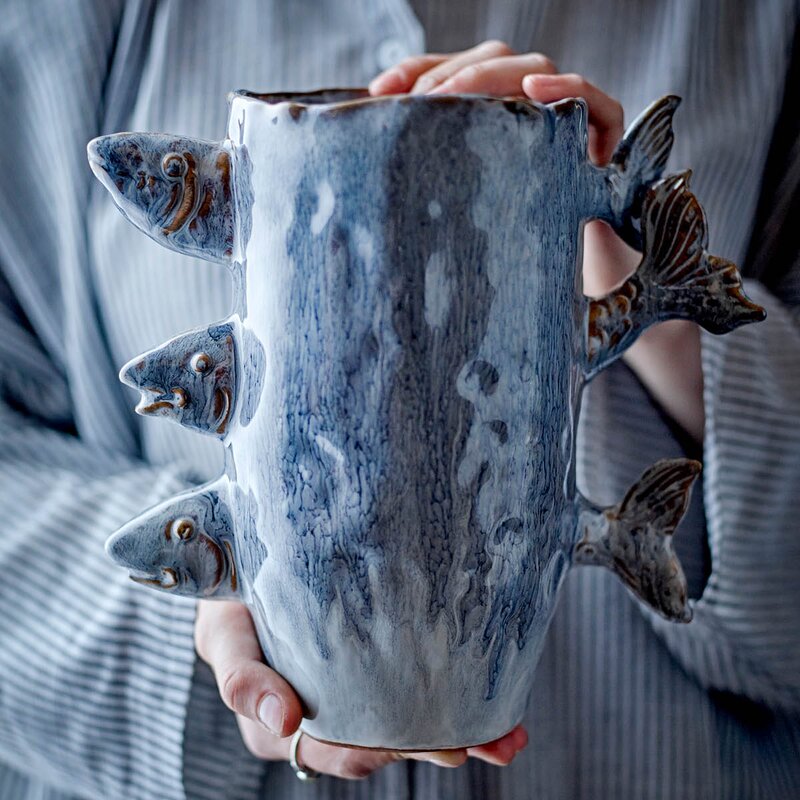 Bloomingville Vase Tace 23 cm blå