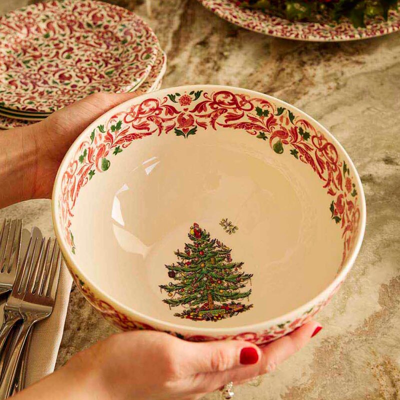 Spode Christmas Tree Yuletide salatbolle 23 cm