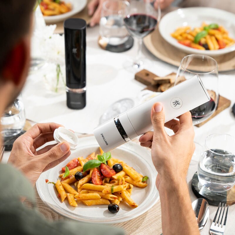 Zwilling Enfinigy elektisk salt-og pepperkvern 21,3 cm hvit