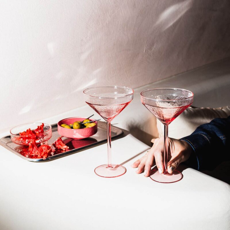 Brût Claude cocktailglass 13x21 cm 2 stk rosa
