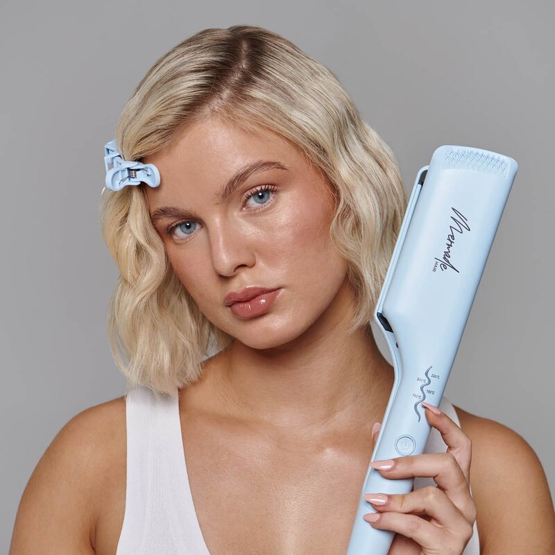 Mermade Bølgetangsett double waver 6 deler blå