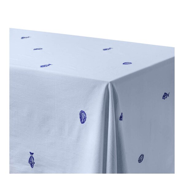 Midnatt - Josefin La mer bordduk 250x145 cm lyseblå/kobolt