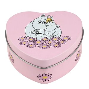 Muurla Mummi metallboks hjerteformet Sammen 10x10 cm rosa