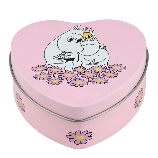 Muurla Mummi metallboks hjerteformet Sammen 10x10 cm rosa