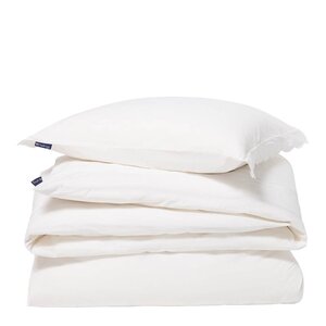 Lexington Sengesett percale bølgekant 200x220 cm hvit