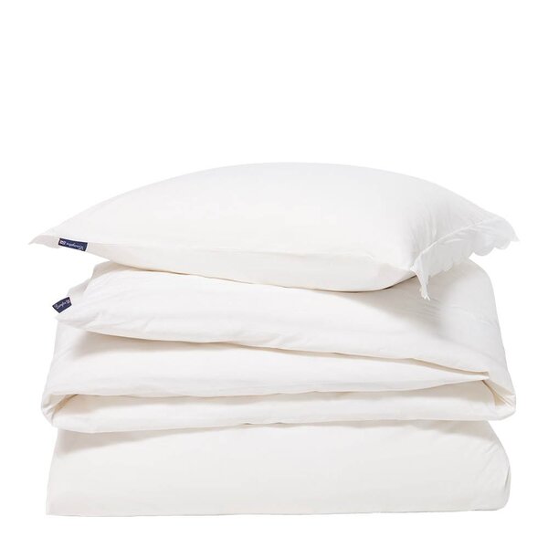 Lexington Sengesett percale bølgekant 200x220 cm hvit