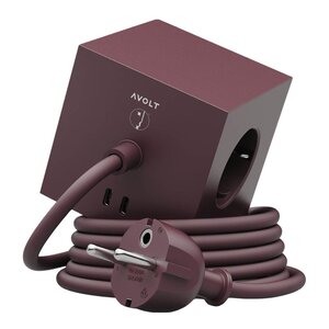 Avolt Square 1 Bauhaus Archiv USB-C kabel 1,8 m Mulberry Red