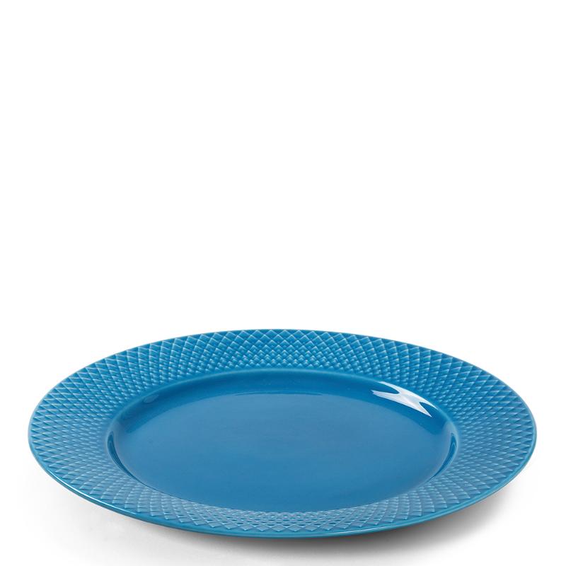 Lyngby Porcelæn Rhombe Color middagstallerken 27 cm blå
