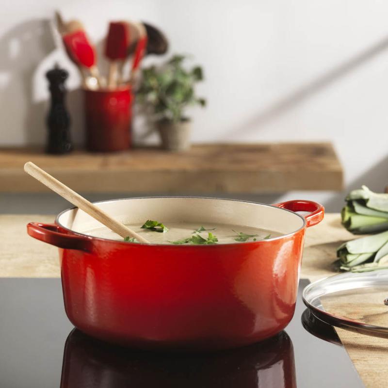 Le Creuset Rund gryte m/glasslokk 4,2L cerise