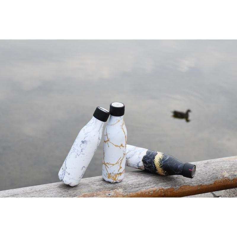 Les Artistes Bottle Up Design termoflaske 0,5L hvit/gull