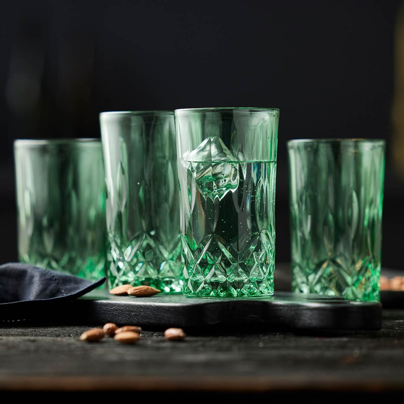 Lyngby Glas Sorrento highball 38 cl 4 stk grønn