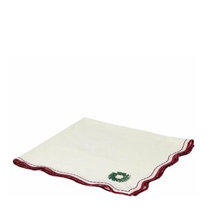 Holmen Elina serviett 45x45 cm hvit m/broderi