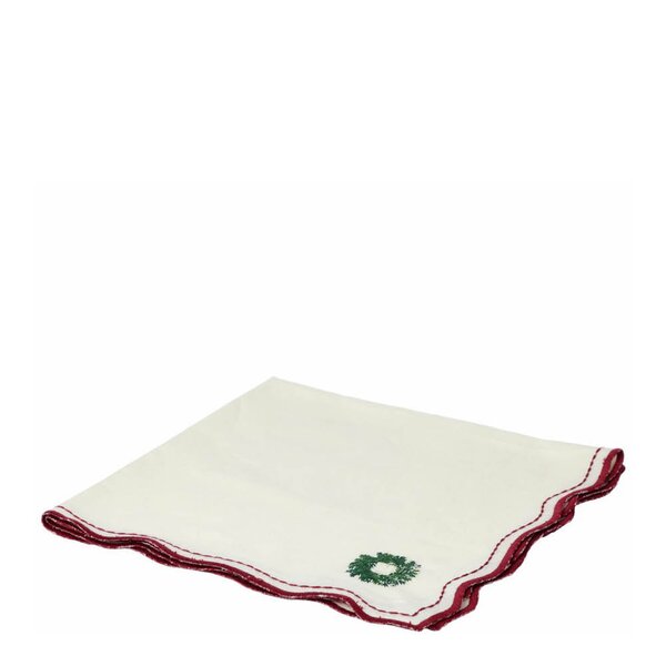 Holmen Elina serviett 45x45 cm hvit m/broderi