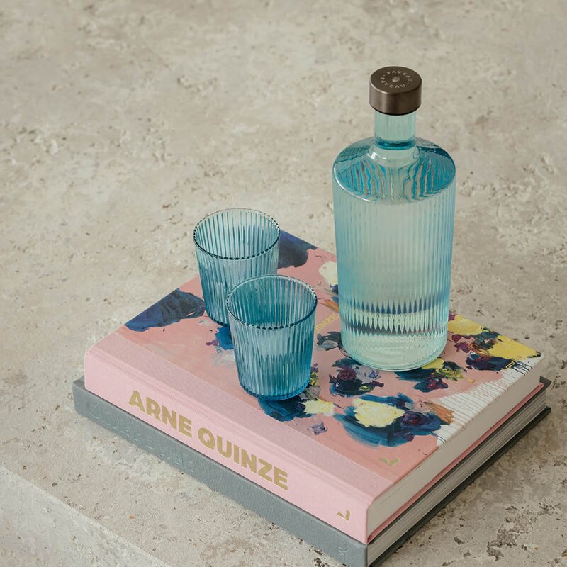 Paveau Ribbed Elegance glass Lucky 25 cl turkis