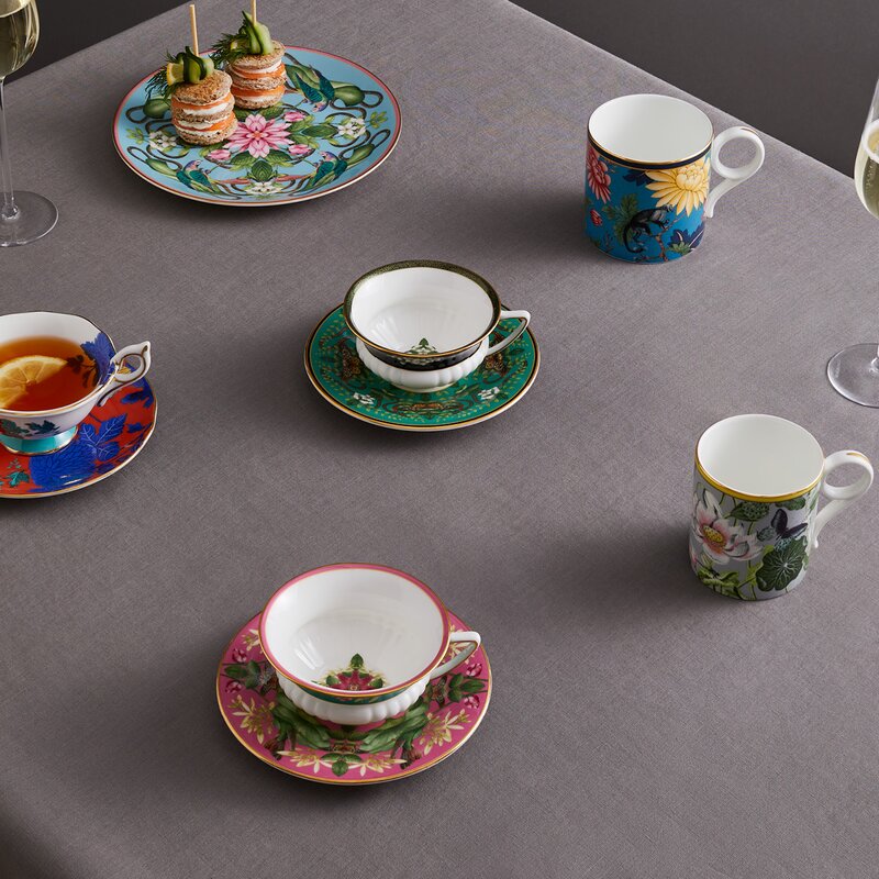 Wedgwood Wonderlust tekopp & asjett pink lotus 