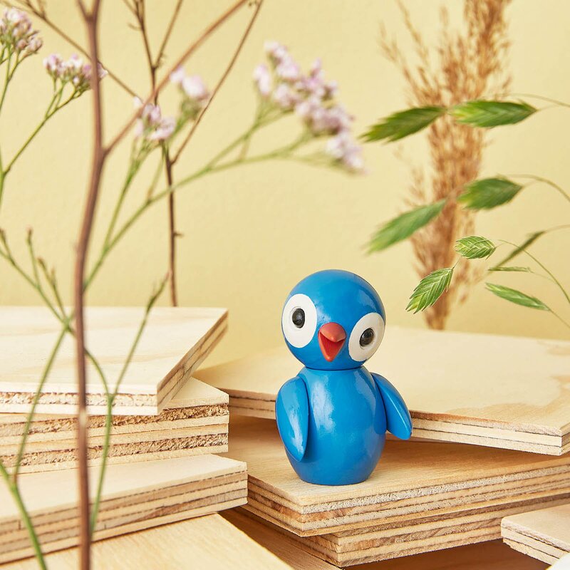 Spring Copenhagen Spring Birds trefigur 6,5 cm lucky light blue