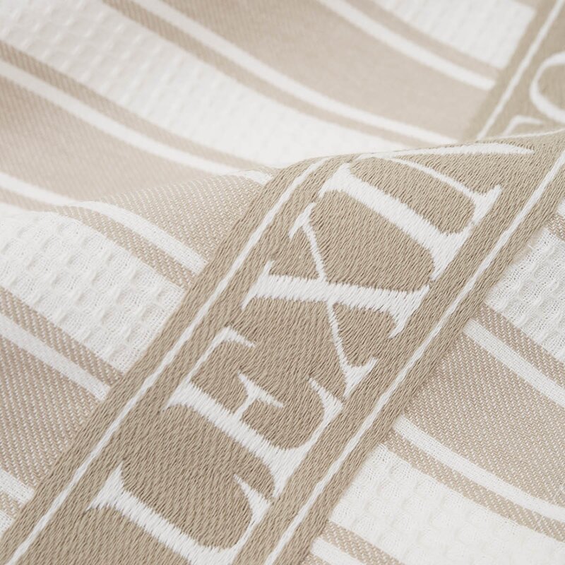 Lexington Icons stripet kjøkkenhåndkle m/vaffelstruktur 50x70 cm beige/hvit