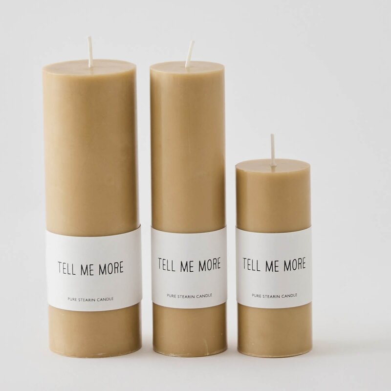 Tell Me More Luna kubbelys stearin S 4x10 cm honning