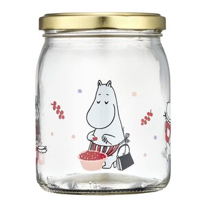 Muurla Mummi glasskrukke og 4 klistremerker 0,5L bær