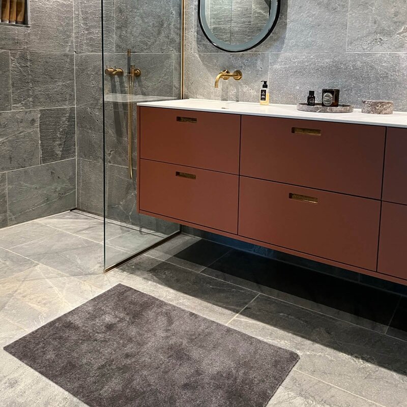 Tica Copenhagen Unicolor gulvmatte 90x60 cm steelgrey